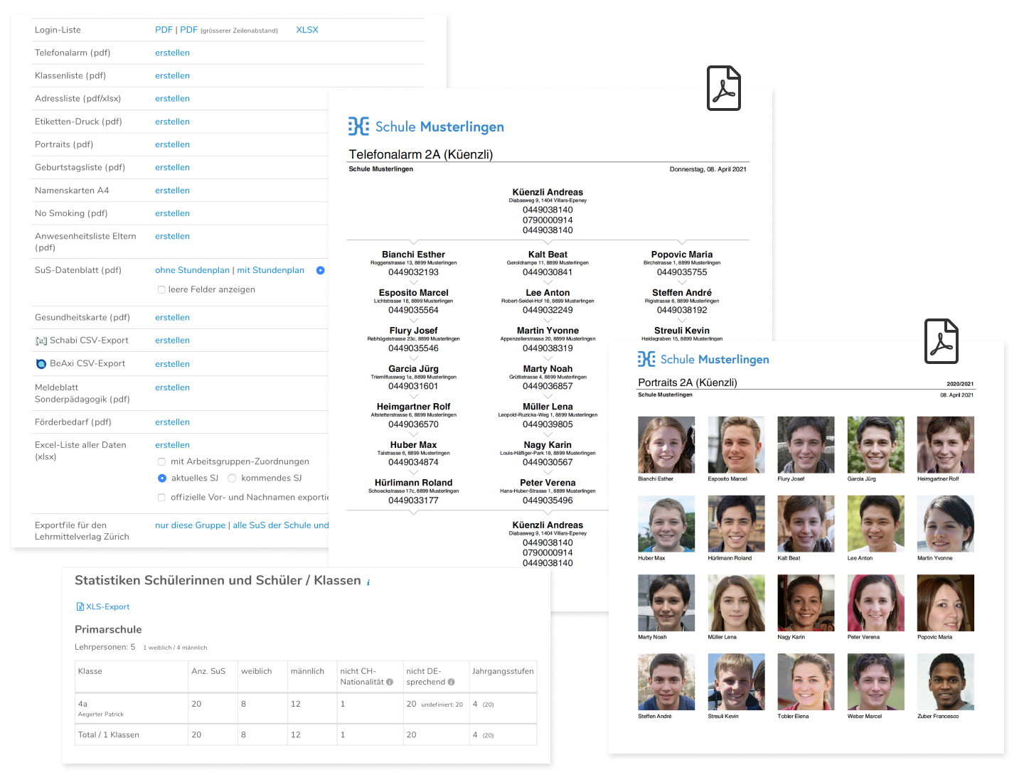 Listenexporte als XLS & PDF